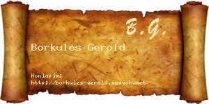 Borkules Gerold névjegykártya
